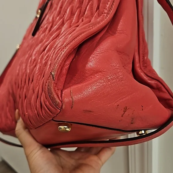 Coach Twisted Gathered Leather Morgan  Bag Satchel Bag - Picture 3 of 12